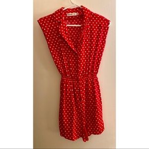 polka dot romper with pockets! modcloth